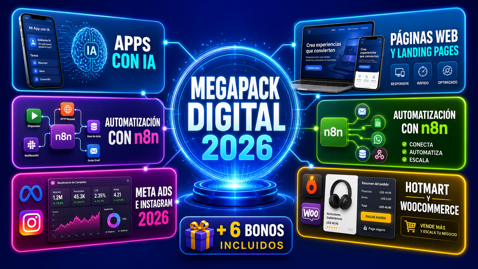 Todos los cursos incluidos en el MegaPack Digital 2026